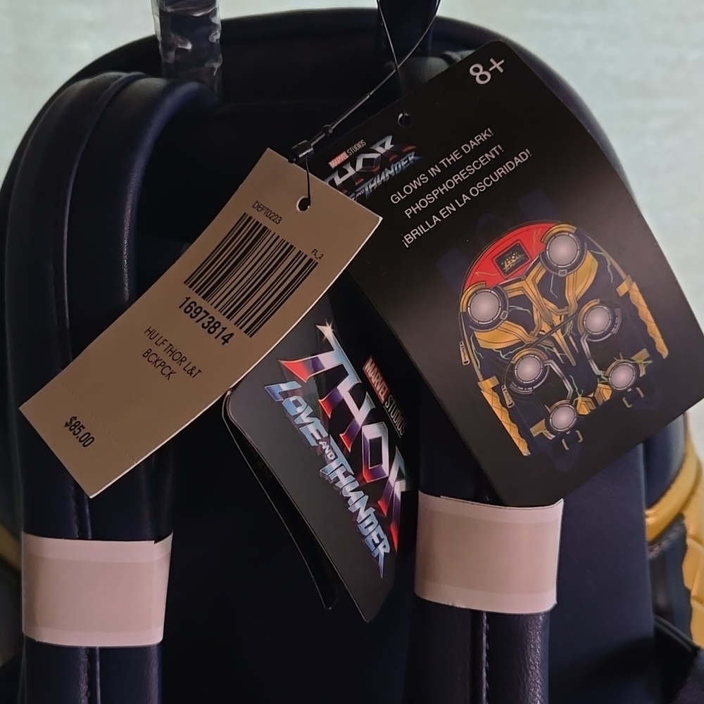 Loungefly Marvel Thor Love & Thunder Glow In The Dark Mini Backpack - Picture 4 of 4